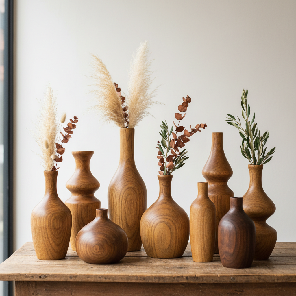 Wooden Vases