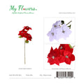 Mix 3 Heads Christmas Poinsettia Stems