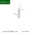 Silver Christmas Metallic Glitter Holly Stems