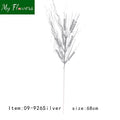 Silver Christmas Metallic Glitter Holly Stems