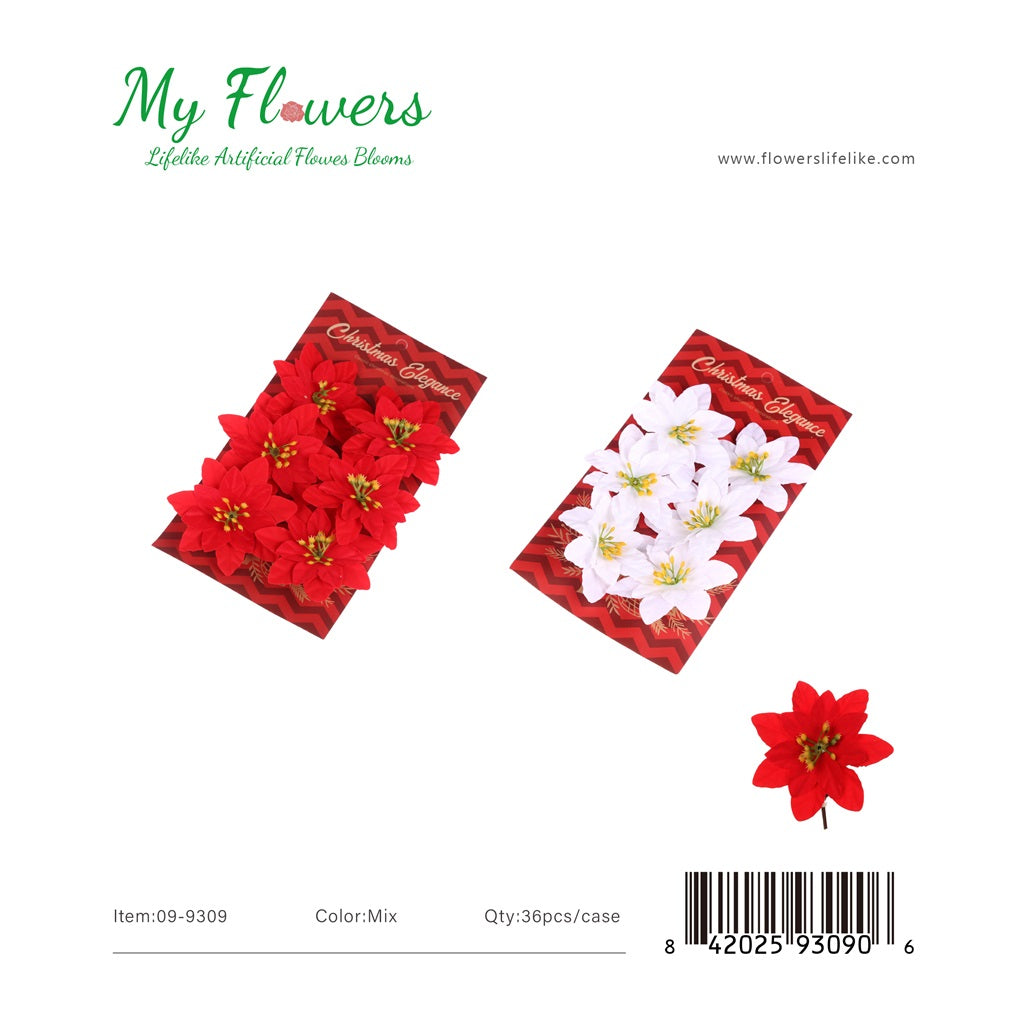 6 Heads Christmas Flower on Back Card