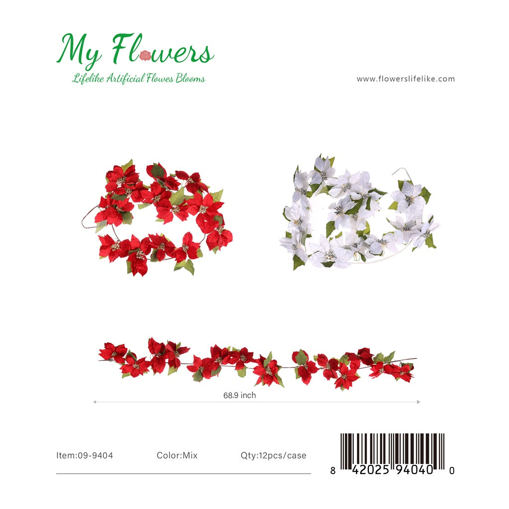 Christmas Poinsettia Garland