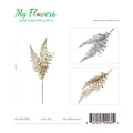 31.5" Artificial Glitter Fern Leaf Mixed Colors - 36 Pcs/Case