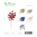 25.6" Artificial Glitter Magnolia Leaf Mixed Colors - 36 Pcs/Case