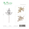3.8" Artificial Glitter Leaf with Sequin Balls Mixed Colors - 36 Pcs/Case