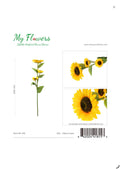 3 Head Real Touch Sunflower Stem 51" – Box of 24