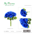 11.02 inch 7-Head Real Touch Blue Rose Bouquet - MyFlowers line