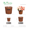 Brown Rattan Wicker Tapered Basket Vase Set 9.84x9.45 inch - MyFlowers 05-5992