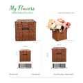 Brown Square Woven Rattan Basket Planter Chalkboard Tag Set of 2 - MyFlowers 05-599