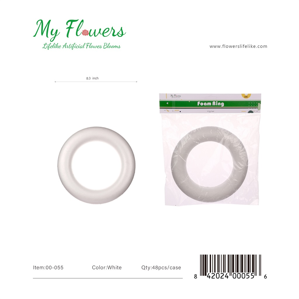 8.3 inch White Foam Ring Wreath Form DIY Wreath Base - MyFlowers line