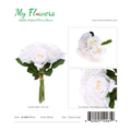 11.02 inch 7-Head Real Touch White Rose Bouquet - MyFlowers line