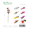 Mix Color 3-Head Artificial Magnolia Stem 39.37 inch - MyFlowers 04-452 Mix