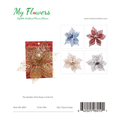 9.5 inch Glitter Mesh Artificial Poinsettia Flowers in Mixed Colors - MyFlowers line