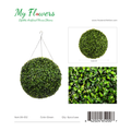 Hanging Artificial Boxwood Topiary Ball with Chain Hook 12.99 inch Green - MyFlowers 06-652