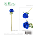 Blue Single Real Touch King Rose Artificial Stem 29.92 inch - MyFlowers 04-458 Blue