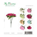 14.96 inch 18-Head Camellia Rose Bush Artificial Flower Bouquet in Mixed Colors - MyFlowers line