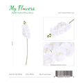 White 9-Head Artificial Phalaenopsis Orchid Stem 40.55 inch - MyFlowers 04-454 White
