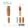 Mix Color Barrel-Shape Wooden Floor Vase with Floral Emboss 22.83 inch - MyFlowers 05-570