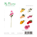 Mix 3-Head Artificial Chrysanthemum Ball Stem 31.5 inch - MyFlowers 04-475 Mix