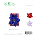 9.5 inch Glitter-Edge Velvet Artificial Poinsettia Flowers in Royal Blue, Red and White - MyFlowers line