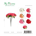 18.5 inch 18-Head Carnation Bush Artificial Flower Bouquet in Mixed Colors - MyFlowers line