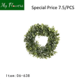 Artificial Eucalyptus Green Leaf Wreath 18.11 inch - MyFlowers 06-638