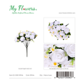 16.93 inch 18-Head White Fragrant Lady Rose Bush Artificial Flower Bouquet - MyFlowers line