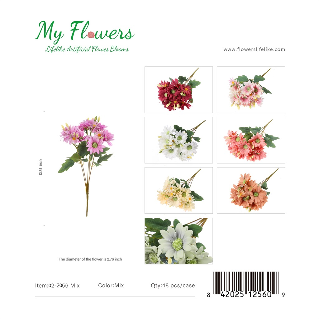 13.78 inch 15-Head Artificial Daisy Chrysanthemum Bouquet in Mixed Colors - MyFlowers line