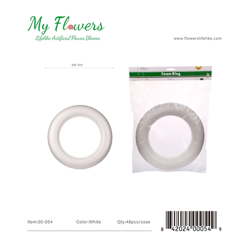 10.6 inch White Foam Ring Wreath Form DIY Wreath Base - MyFlowers line