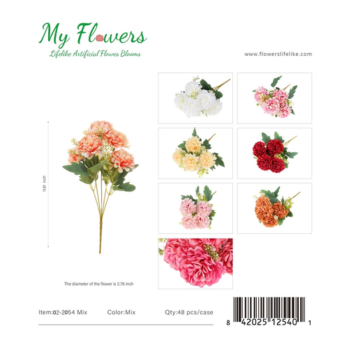 11.81 inch 5-Head Artificial Chrysanthemum Bouquet in Mixed Colors - MyFlowers line