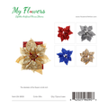9.5 inch Christmas Metallic Cut-Out Glitter Poinsettia Flowers in Gold, Red, Silver, Blue and Champagne - MyFlowers line