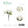 18.5 inch 18-Head White Carnation Bush Artificial Flower Bouquet - MyFlowers line