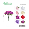 16.63 inch 18-Head Honey Rose Bush Artificial Flower Bouquet in Mixed Colors - MyFlowers line