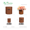 Brown Rattan Wicker Basket Vase Set 9.84x9.84 inch - MyFlowers 05-5990