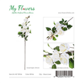 White 7-Head Real Touch Rose Artificial Stem 37.8 inch - MyFlowers 04-457 White