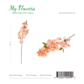 Champagne Artificial Silk Cherry Blossom Long Stem 39.4 inch - MyFlowers 04-409 Champagne