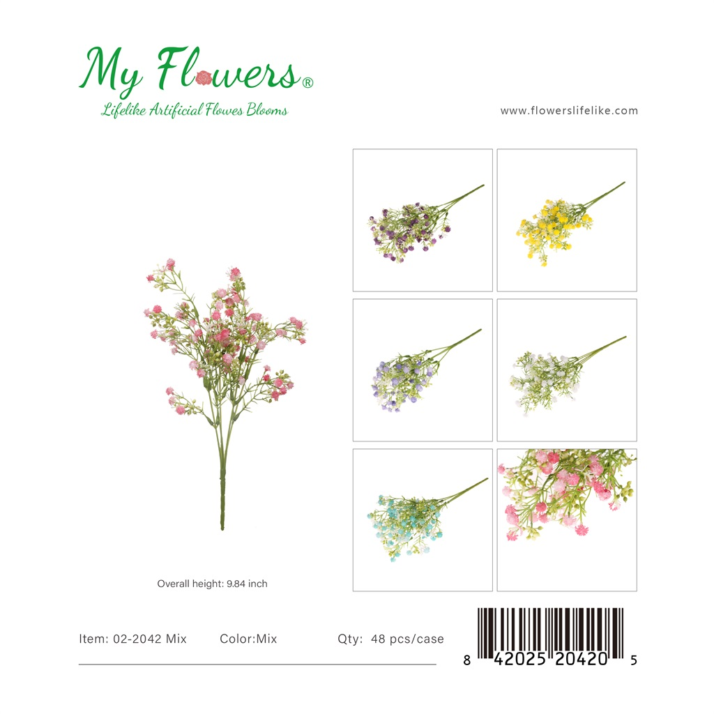 9.84 inch Artificial Gypsophila Baby's Breath Flower Bouquet in Mixed Colors - MyFlowers line