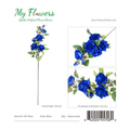 Blue 7-Head Real Touch Rose Artificial Stem 37.8 inch - MyFlowers 04-457 Blue