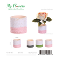 Mix Color Two-Tone Woven Round Pot Vase 2.95 inch - MyFlowers 05-580