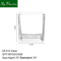 Clear Square Glass Vase 4.75x4.75 inch - MyFlowers 05-512 Clear